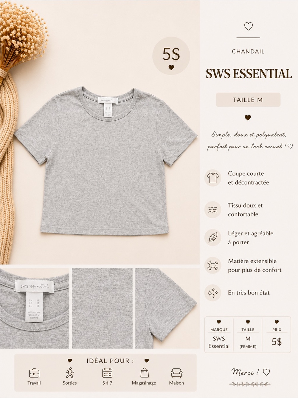 Streetwear Society Gray Crop Tee